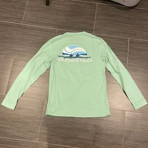 Turquoise Vineyard vines cotton long sleeves t-shirt